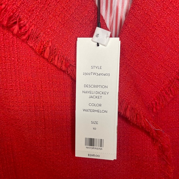 Veronica Beard Nayeli Dickey Jacket Blazer in Watermelon Sz 10 NEW - Picture 4 of 8
